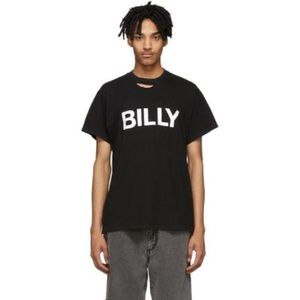 BILLY black distressed logo tee shirt